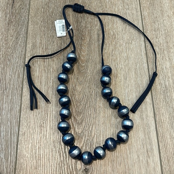 NWT Chico’s Sky Blue Beaded Necklace Convertible Length - Picture 1 of 4